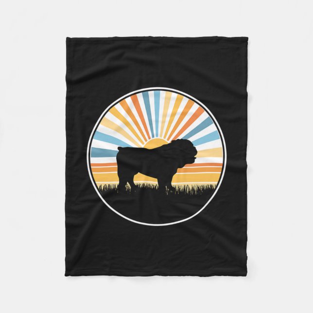 - Dog Mum Dog Dad Retro Sunset Pet  Fleece Blanket (Front)