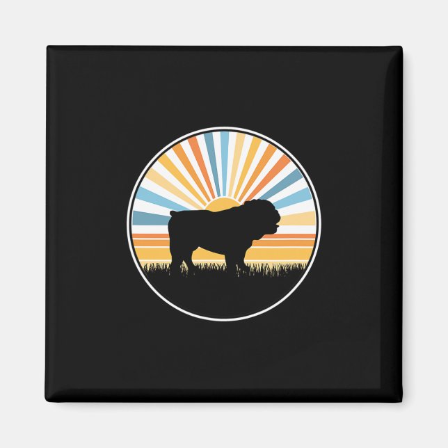 - Dog Mum Dog Dad Retro Sunset Pet  Magnet (Front)