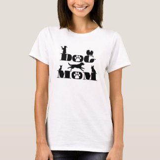 Dog Mum Dog Silhouette Paw Print Cute Pet Lover T-Shirt