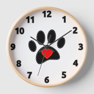 Dog Mum Drawing Clock