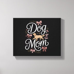 Dog Mum Elegant Coquette Golden Retriever Design Canvas Print
