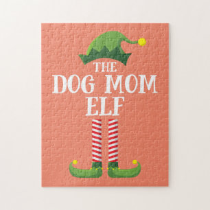 Dog Mum Elf Matching Family Group Christmas Party Jigsaw Puzzle