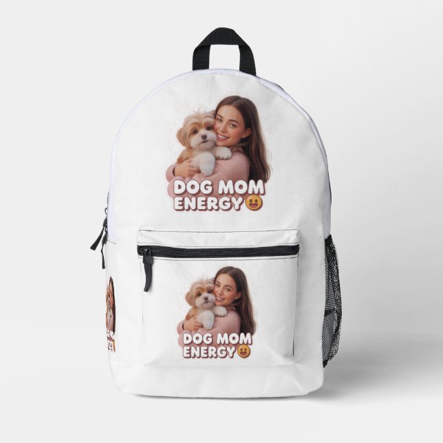  Dog Mum Energy - trendy dog mum design  Printed Backpack (Front)