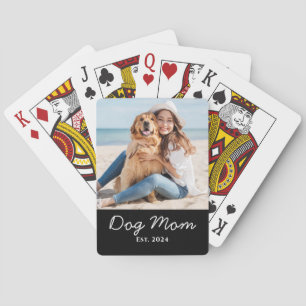 Dog Mum Established Photo Gift Playing Cards