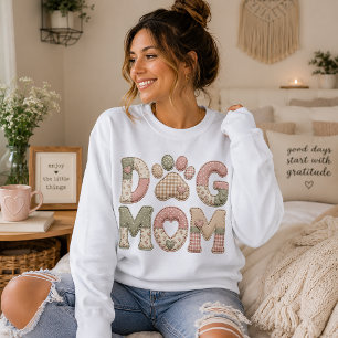 Dog Mum Faux Patchwork Sweatshirt