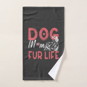 Dog Mum Fur Life Mothers day Pet Owner Gifts Wife Hand Towel