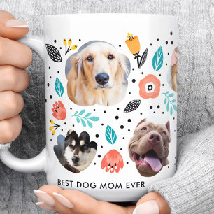 Dog Mum Garden Colourful Floral Pet Photo Collage Coffee Mug