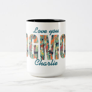 Dog Mum Gift Love You Custom Photo + Name Two-Tone Coffee Mug