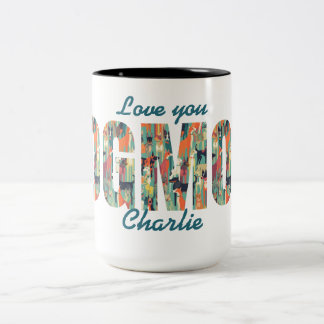 Dog Mum Gift Love You Custom Photo + Name Two-Tone Coffee Mug
