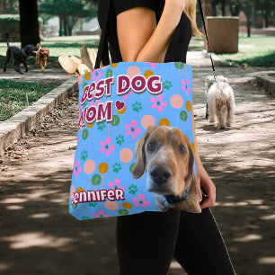 Dog Mum Gift, Personalised Pet Photo Birthday Tote Bag