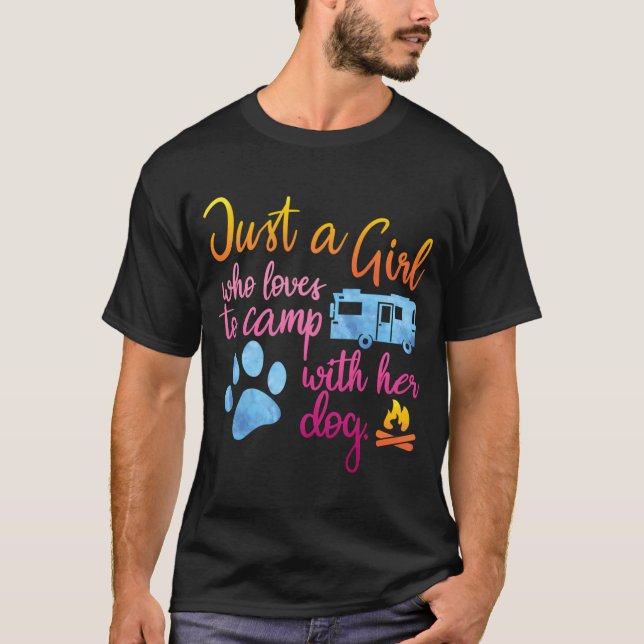Dog Mum Gifts Camping Outdoor Campground Bonfire T T-Shirt (Front)