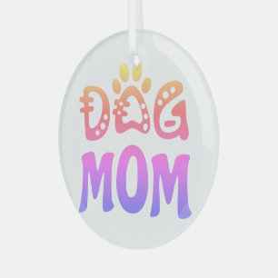 Dog Mum Glass Tree Decoration