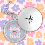 Dog Mum Happy Mother's Day | Locket Necklace<br><div class="desc">Happy Mother's Day - Dog Mum - Sterling Silver Locket Necklace. Pink and blue with pawprints for moms who love their pets too.</div>
