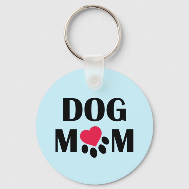 Dog Mum Heart Paw Keychain (Front)