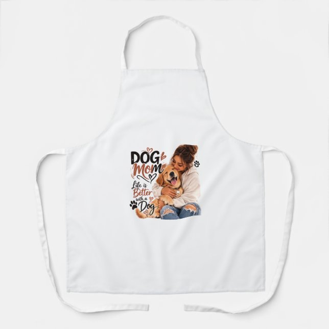 Dog Mum Kitchen Apron – Cute Dog Lover Cooking Apr (Front)