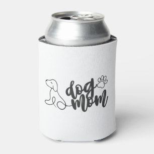 Dog Mum Line Art Design Minimalist Dog Lover Can Cooler