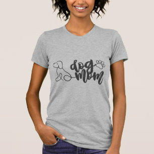 Dog Mum Line Art Design  Minimalist Dog Lover T-Shirt