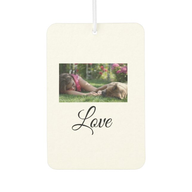 Dog mum love add name text pet name lovers car air freshener (Front)