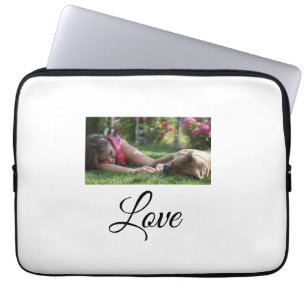 Dog mum love add name text pet name lovers laptop sleeve