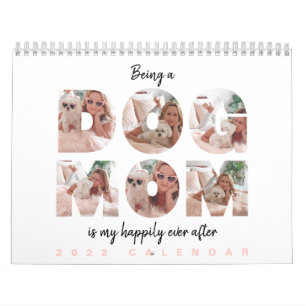 Dog Mum Modern Photo Collage Custom Text Calendar