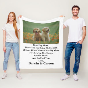 Dog Mum Mothers Customised Photo Mum Throw Blanket