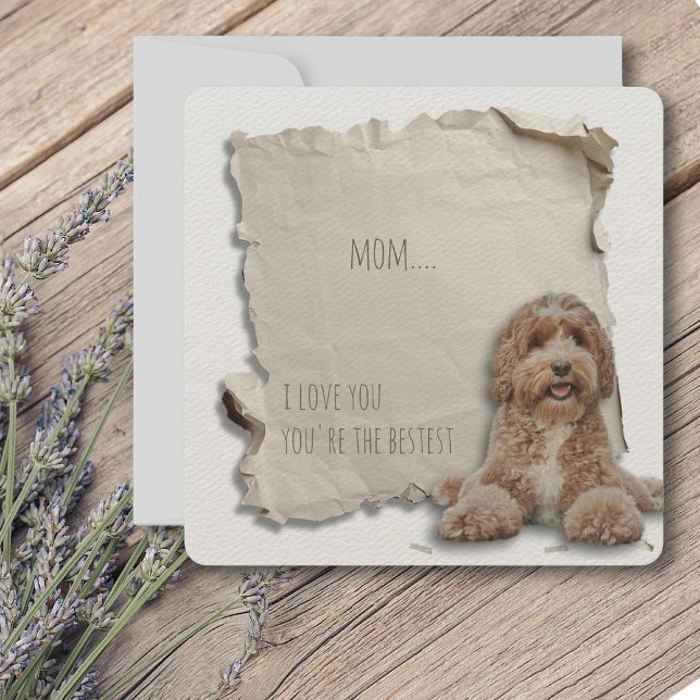 Dog Mum Mothers Day Card Custom Golden Doodle (Mothers Day is a great time to show mom how special she is, but any day is a day to say I love you!)