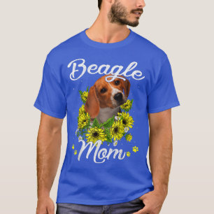 Dog Mum Mother's Day Gift Sunflower Beagle Mum  T-Shirt