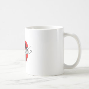Dog Mum Paw And Red Heart Drawing Coffee Mug