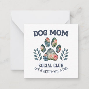 Dog Mum Paw Floral Card
