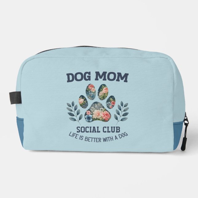 Dog Mum  Paw Floral  Dopp Kit (Front)
