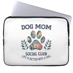 Dog Mum  Paw Floral  Laptop Sleeve