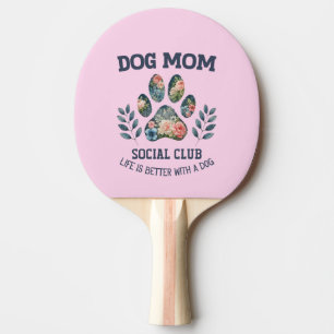 Dog Mum Paw Floral Ping Pong Paddle