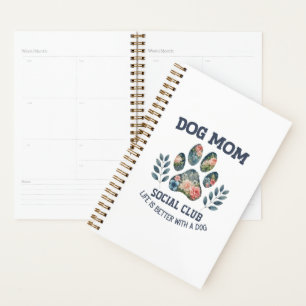 Dog Mum  Paw Floral  Planner