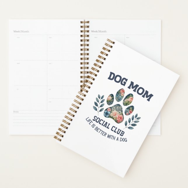 Dog Mum  Paw Floral  Planner (Display)