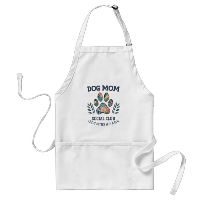 Dog Mum  Paw Floral  Standard Apron (Front)