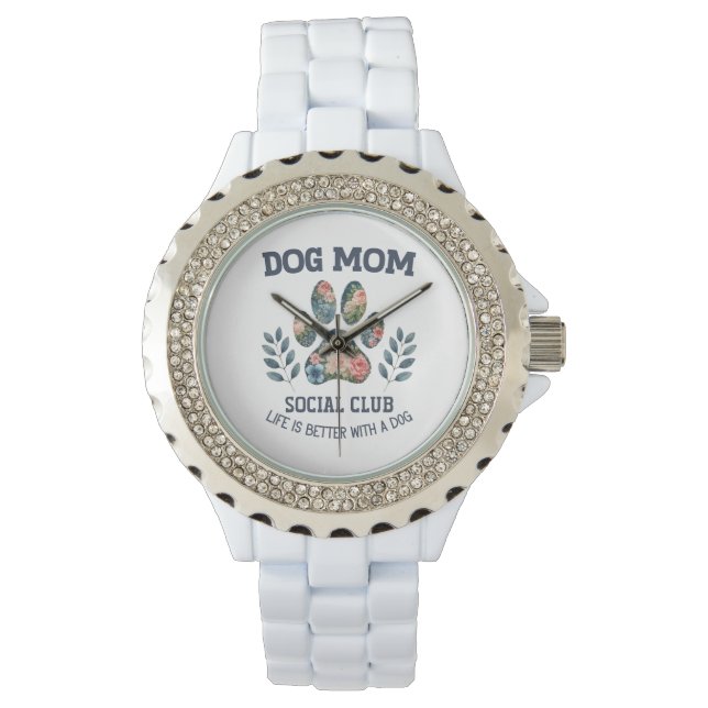 Dog Mum  Paw Floral  Watch (Front)