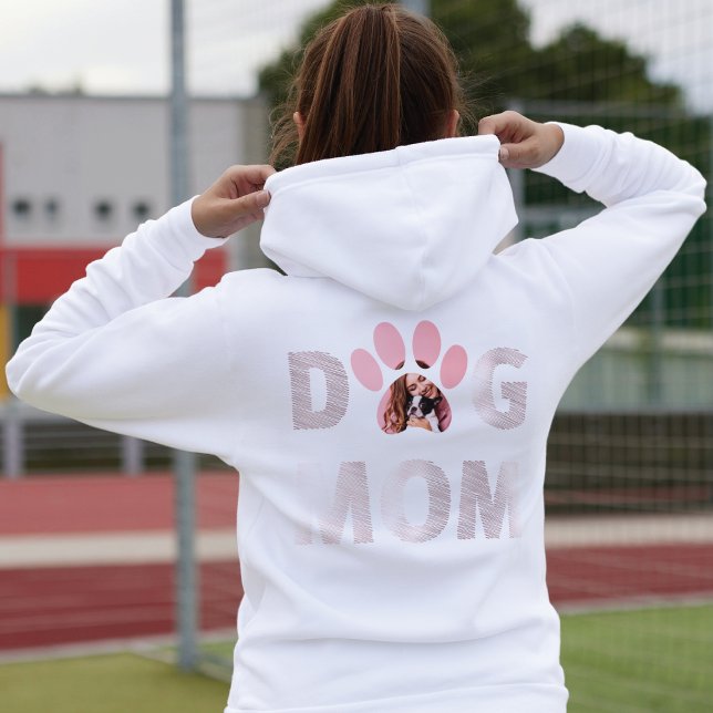 Dog Mum Paw Photo Custom Photo Rose-gold   Hoodie (Creator Uploaded)