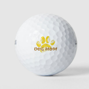 Dog Mum Paw Sunflower Drawing Golf Balls