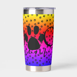Dog Mum pawprint personalised Insulated Tumbler