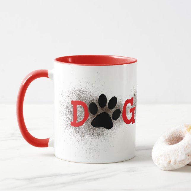 Dog Mum Pawprints with Dirt Mug (With Donut)