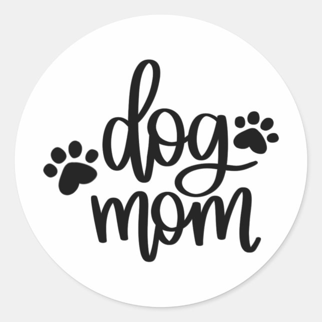 Dog Mum Paws Classic Round Sticker (Front)
