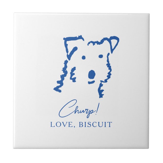 Dog Mum Personalised Fox Terrier Memorial Tile (Front)