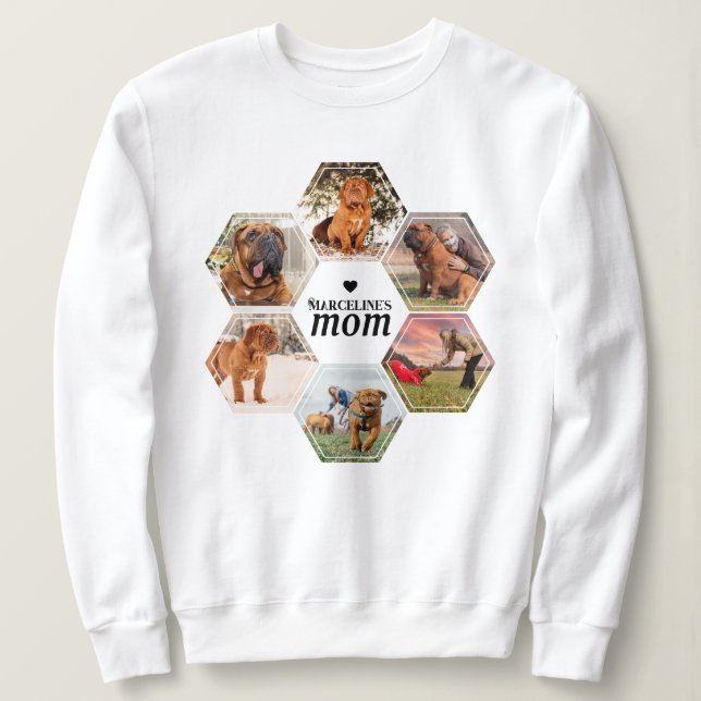 Dog Mum Personalised Photo Collage with Name Sweatshirt (Design Front)