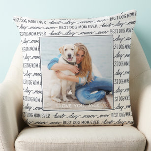 Dog Mum Personalised Stylish 2 Photo Cushion