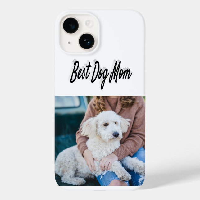 Dog Mum Photo Black  text iPhone Case (Back)