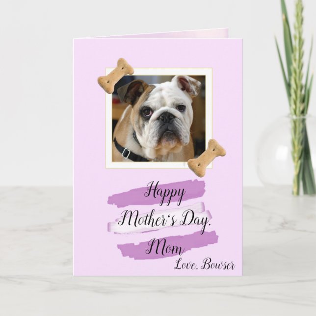 Dog Mum Photo Mothers Day Card (Front)