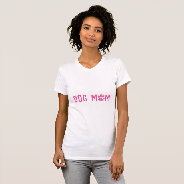 Dog Mum Pink Typography T-Shirt (Front Full)