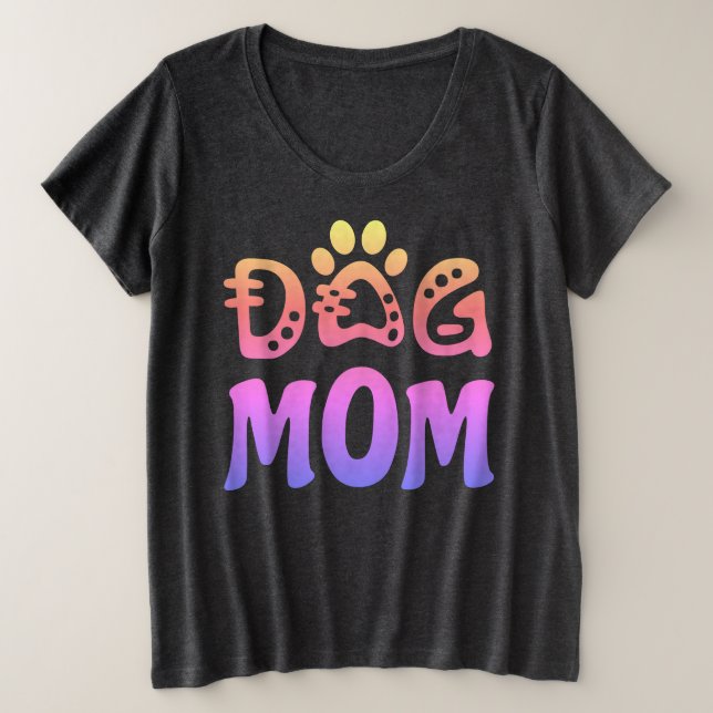 Dog Mum Plus Size T-Shirt (Design Front)