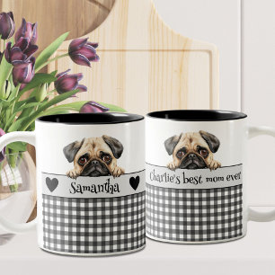 Dog Mum Pug Two-Tone Coffee Mug