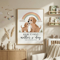 Dog Mum Puppy First Mother’s Day Pastel Nursery